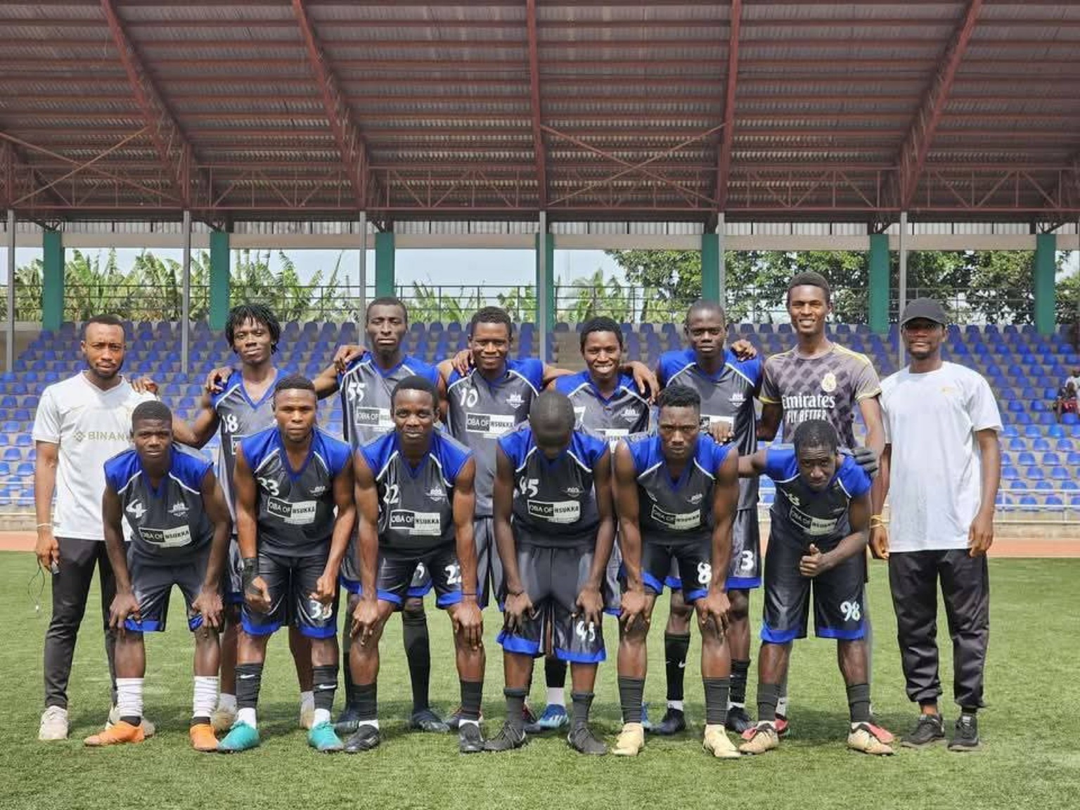 Synagy FC black and blue football jerseys made by IUGWU VENTURES